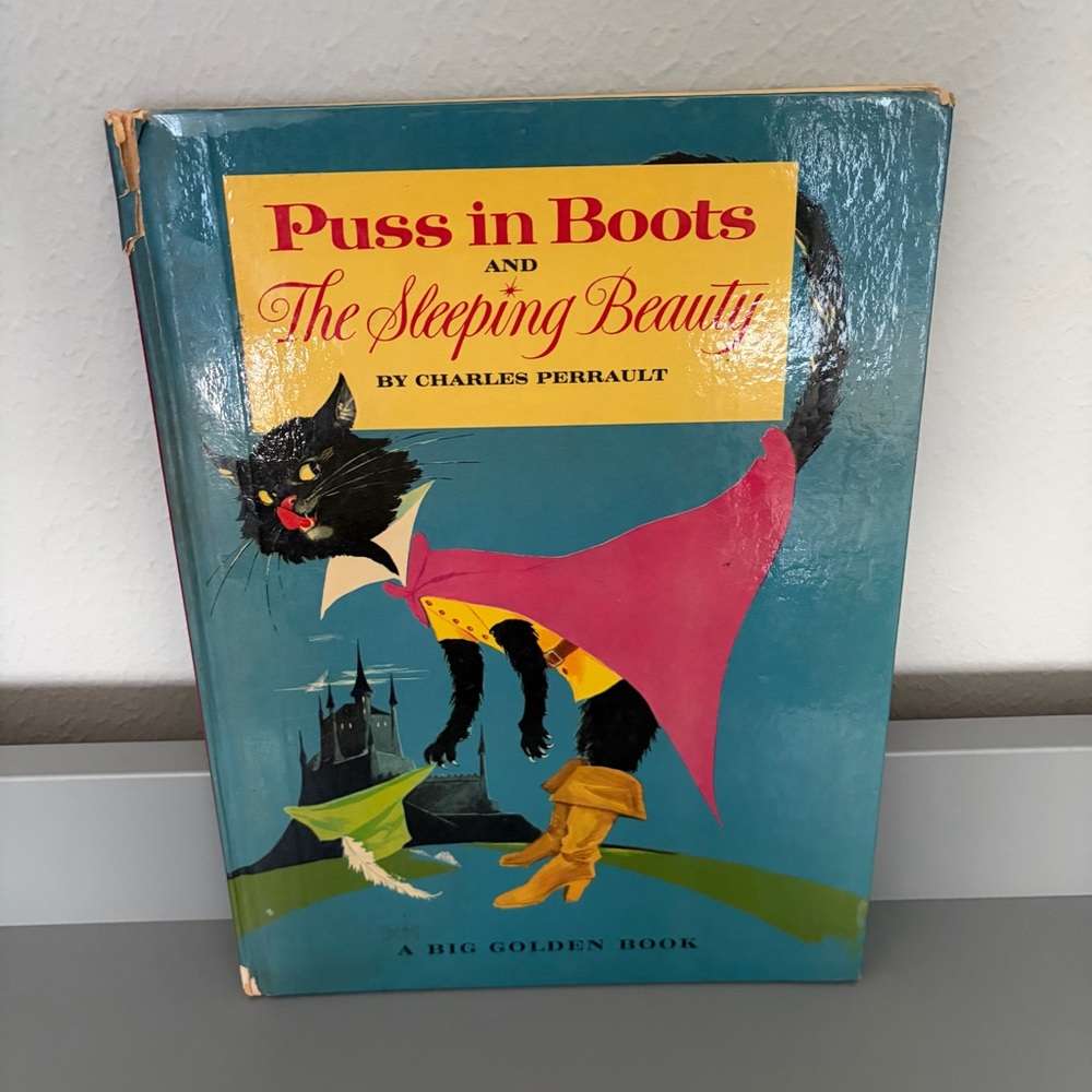 Vintage 1964 Puss in Boots And The Sleeping Beauty Hardcover by Charles Perrault